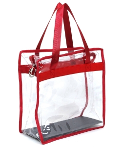 Fashion See Thru Transparent Tote Satchel AD202T RED
